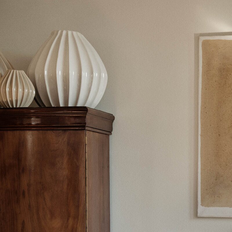 Broste Copenhagen Wide vase S 15x15 cm Ivory