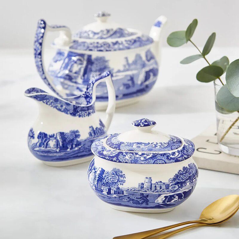 Spode Blue Italian sukkerskål 25 cl blå/hvit
