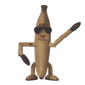 Spring Copenhagen Woodies Benny Banana trefigur 13 cm eik