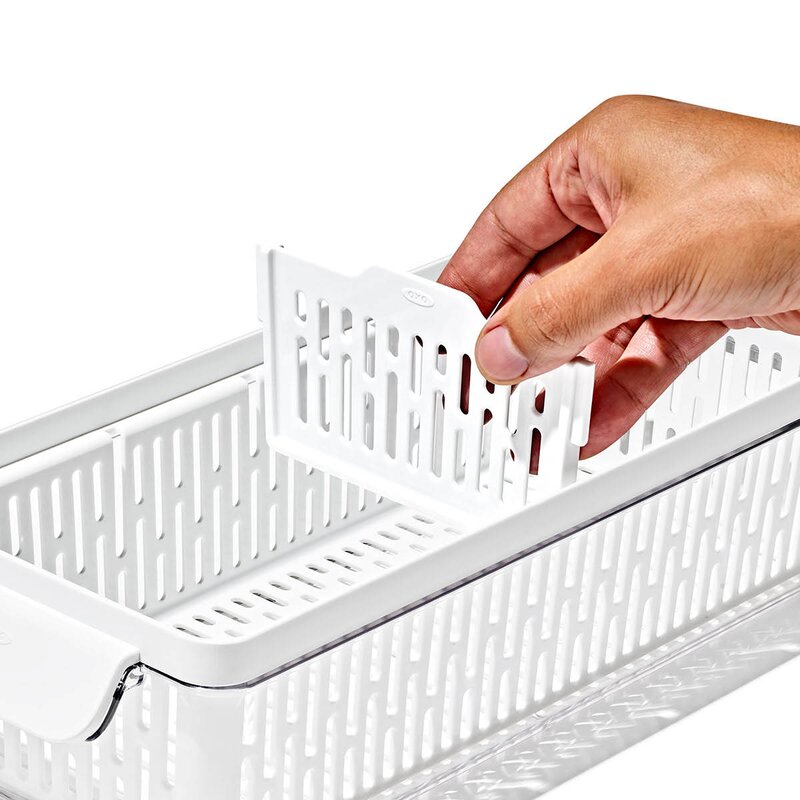 Oxo Oppbeveringsboks til kjøleskap 37x9,5 cm klar/hvit