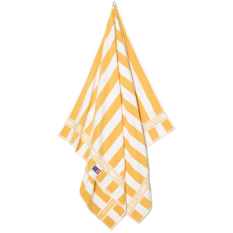Lexington Strandhåndkle 180x100 cm frotté gul/hvit