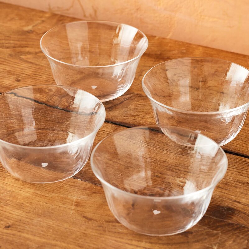 Jamie Oliver Big Love dessertskåler i glass 14 cm 4 stk riflet klare