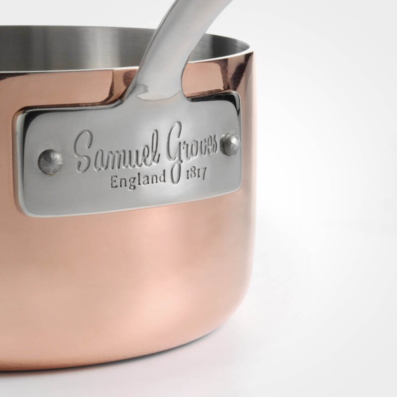 Samuel Groves Copper Induction kasserolle med lokk 1,5L