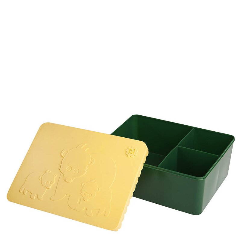 Blafre Matboks i plast treroms 7x14x19 cm Bjørn lys gul/mørk grønn