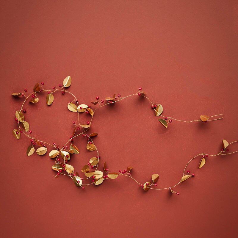 House Doctor Leafi girlander 183 cm messing