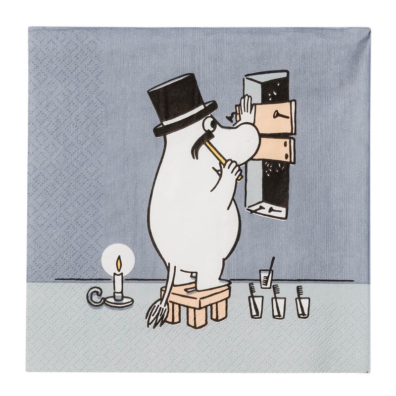 MoominArabia Mummi serviett 33x33 cm 20 stk Mummipappa grå