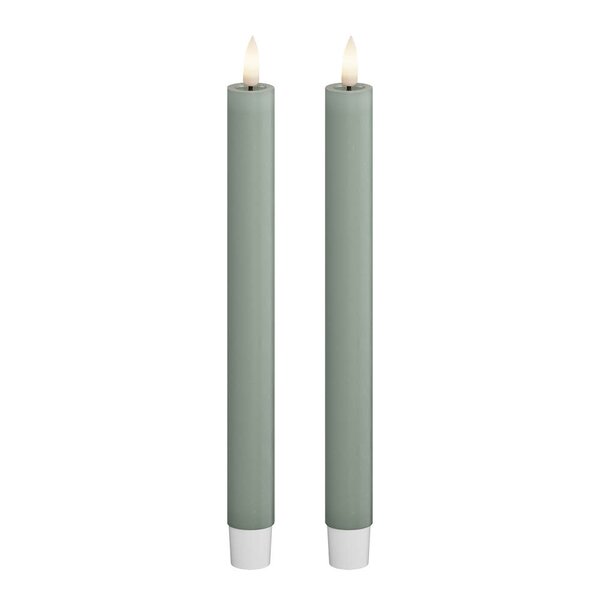 DeluxeHomeart LED kronelys 2,2 x 24 cm 2 stk salvie grønn