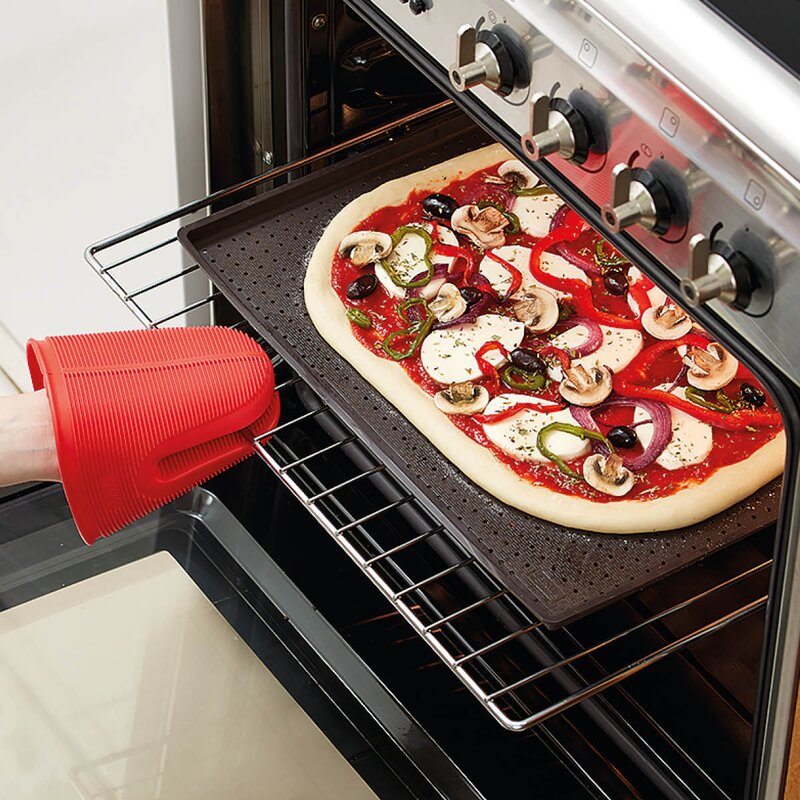 Lékué Pizzamatte for sprø bunn rektangulær 40x30 cm brun