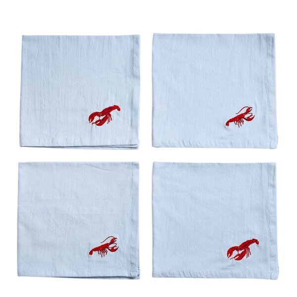 Midnatt Crayfish tøyserviett 40x40 cm 4 stk lyseblå