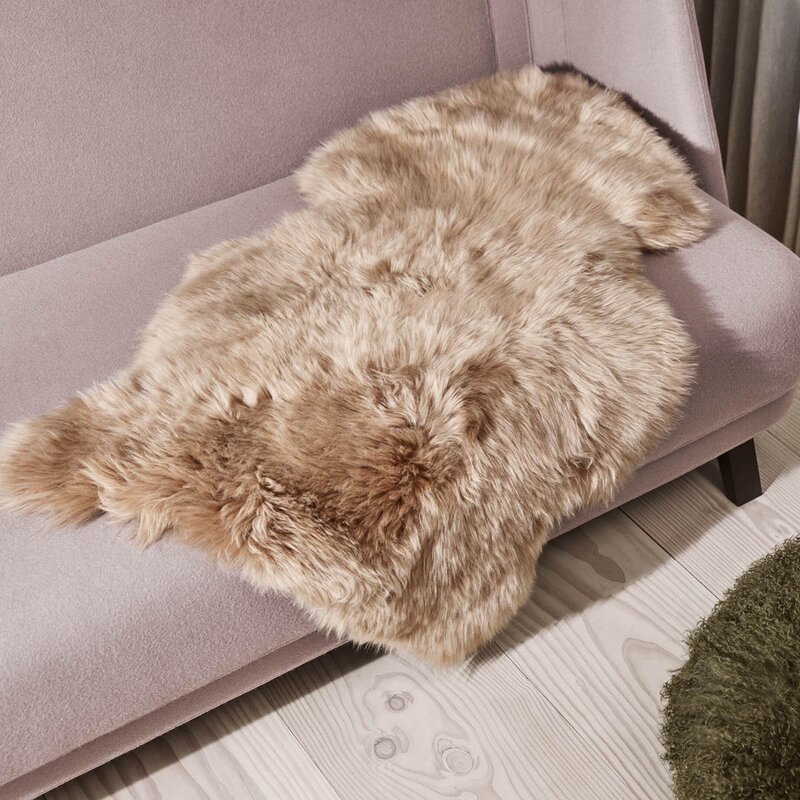 Natures Collection Saueskinn new zealand lang ull 100 cm taupe