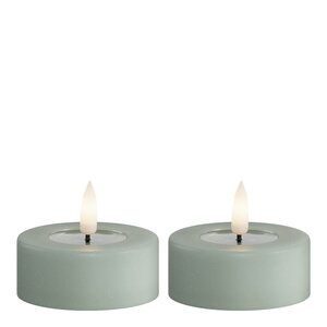 DeluxeHomeart LED jumbo telys 6,1 x 4,5 cm 2 stk salvie grønn