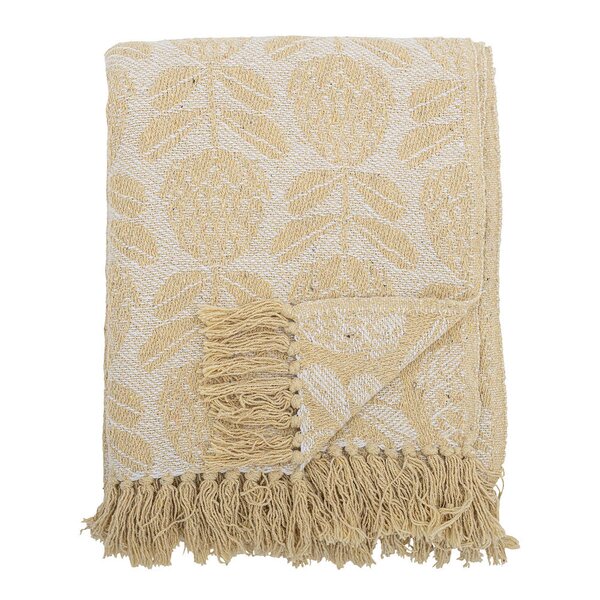 Bloomingville Pratello pledd 160x130 cm gule blader