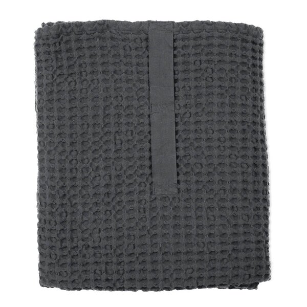 The Organic Company Big Waffle badehånkle 150x100 cm mørkegrå