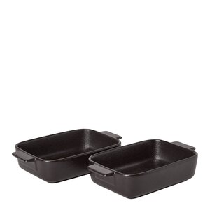 Satake Ildfast form porselen 19x11 cm 2-pack svart