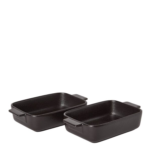 Satake Ildfast form porselen 19x11 cm 2-pack svart