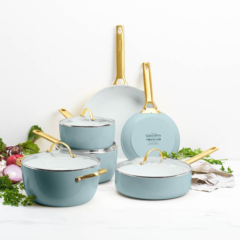 GreenPan Padova Reserve keramisk stekepannesett 2 stk 20/26 cm Smokey Blue