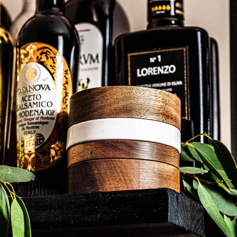 Style De Vie Serveringssett til olje/smør/krydder 3 deler hvit/akasietre