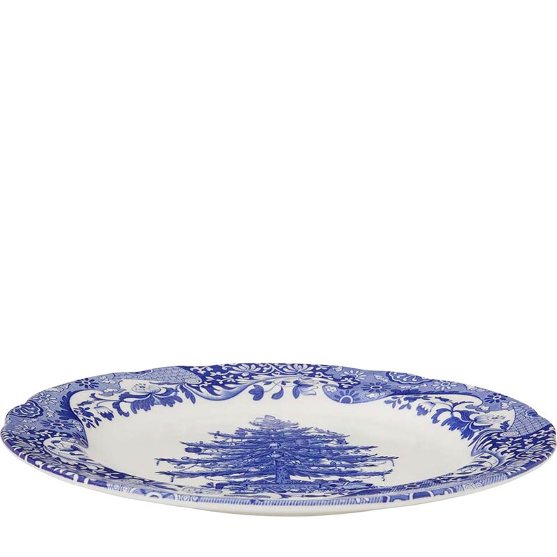 Spode Blue Italian Christmas Tree tallerken 27 cm blå/hvit