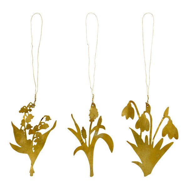 House Doctor Lilly påskedekorasjon 3 stk antikk messing