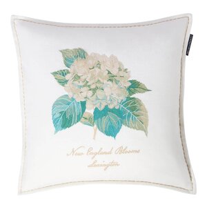 Lexington Putetrekk lin/bomull 50x50 cm blomsterbrodert hvit/grønn