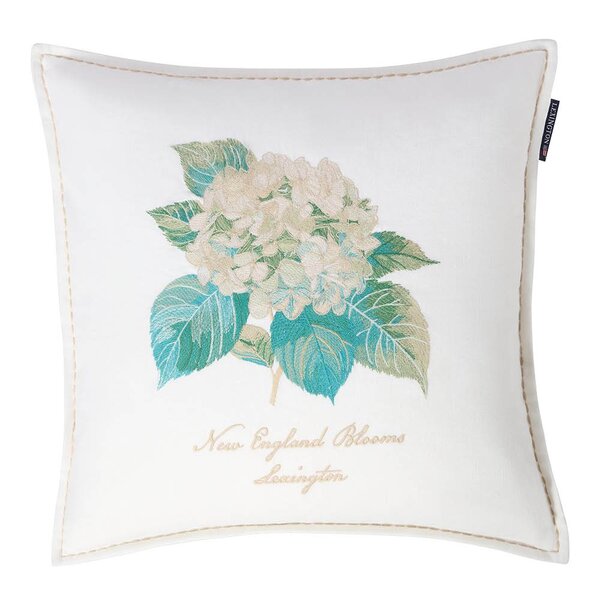 Lexington Putetrekk lin/bomull 50x50 cm blomsterbrodert hvit/grønn