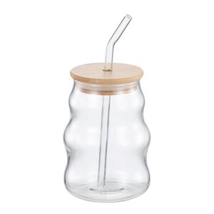 Stiernholm Drikkeglass m/sugerør 54 cl klar/bambus