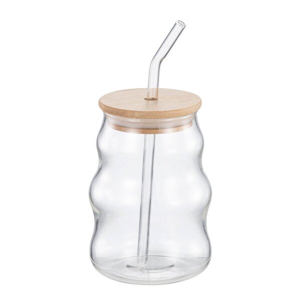 Stiernholm Drikkeglass m/sugerør 54 cl klar/bambus