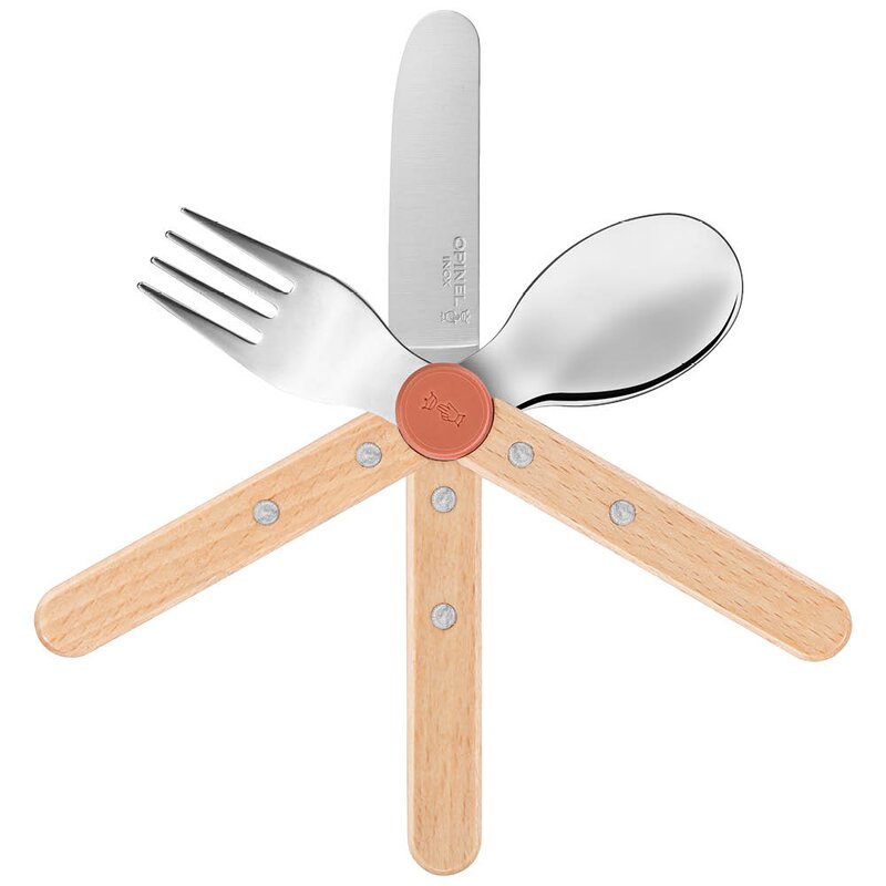 Opinel Petit Gourmet barnebestikk 3 deler korall