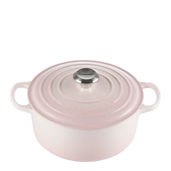 Le Creuset Signature støpejernsgryte rund 24 cm 4,2L shell pink