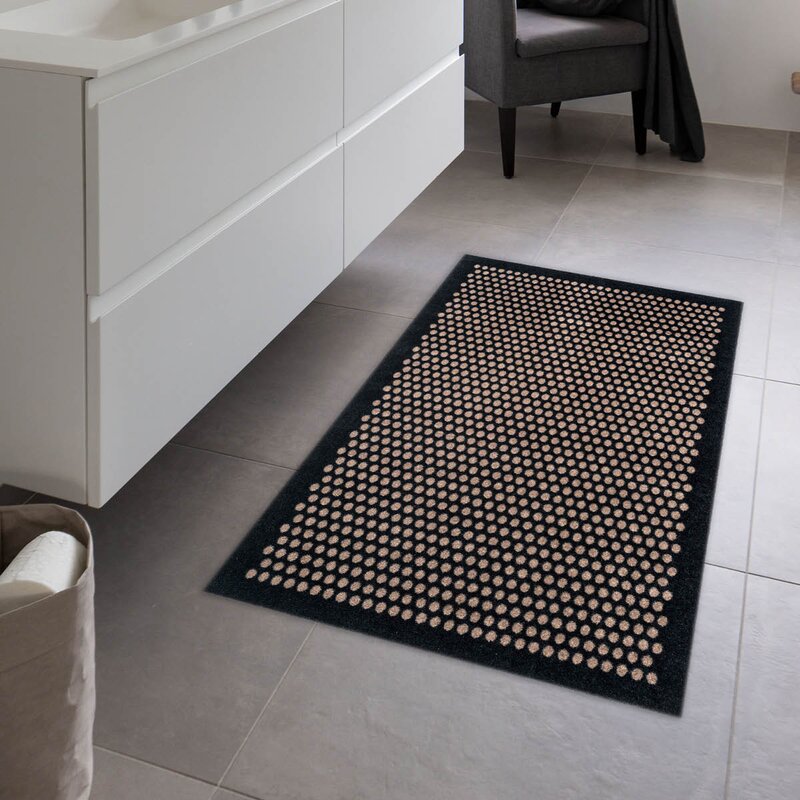 Tica Copenhagen Dot gulvmatte 130x90 cm svart/sand