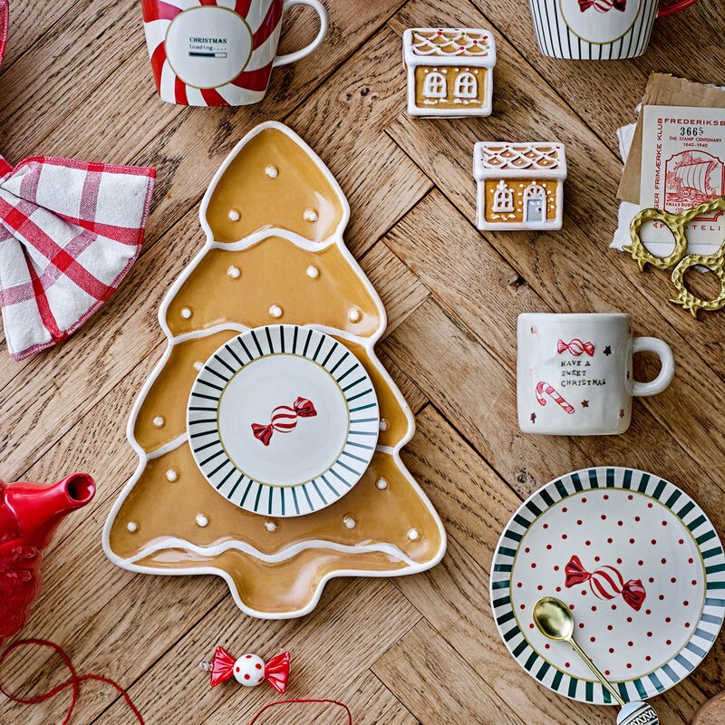 Bloomingville Yule tallerken 23 cm julemotiv multi