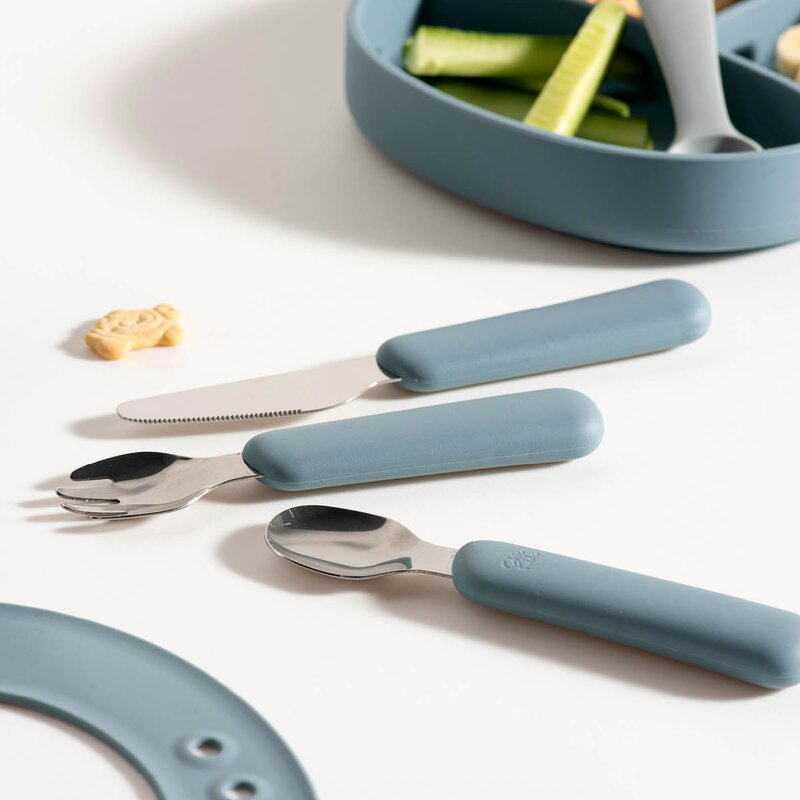 Modern House Chic Kids barnebestikk 3 deler blå