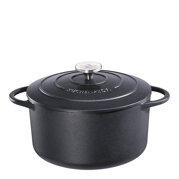 Küchenprofi Provence støpejernsgryte rund 22 cm 3,3L svart