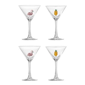 Bloomingville Misa cocktailglass 17cl 4 stk flamingo/ananas