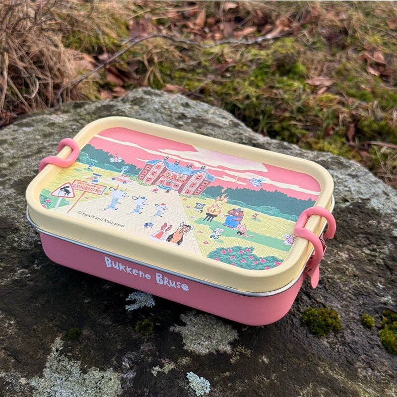 Modern House Bukkene Bruse matboks 1L skogens ro rosa