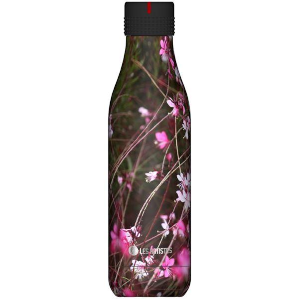 Les Artistes Bottle Up Design termoflaske 0,5L svart med blomster
