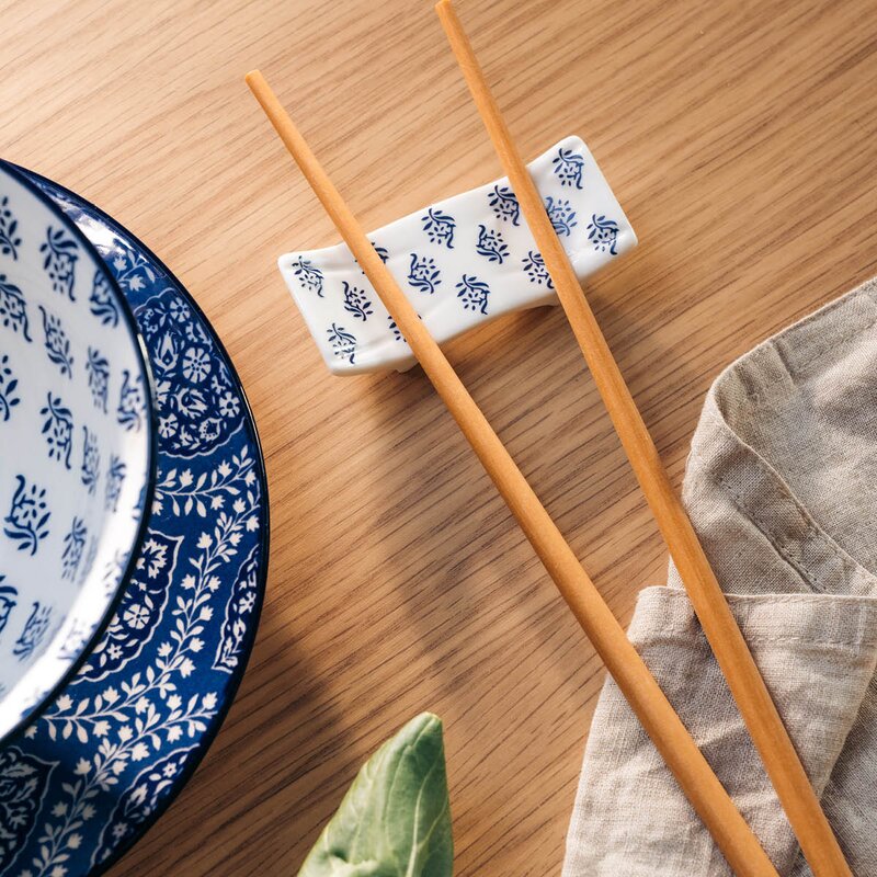 Stiernholm Sakura spisepinneholder hvit/blå