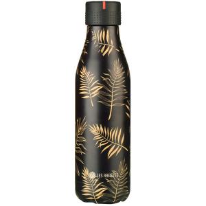 Les Artistes Bottle Up Design termoflaske 0,5L svart/gull med palmedekor