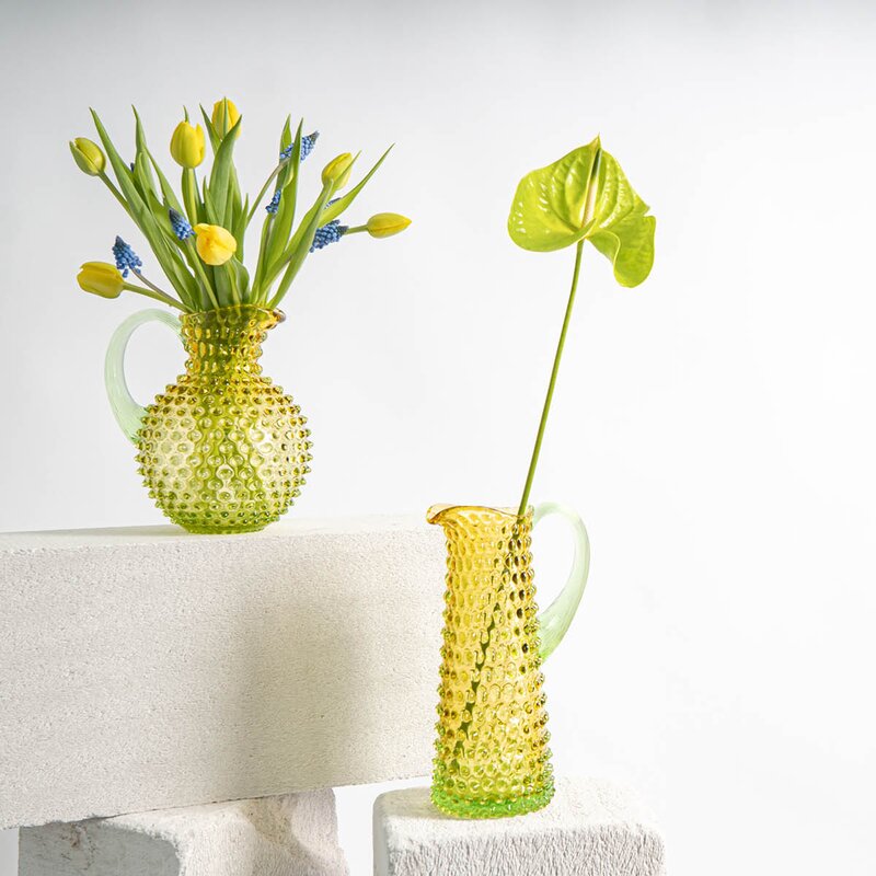 Klimchi Hobnail karaffel 1L Meadow Amber/lysegrønn