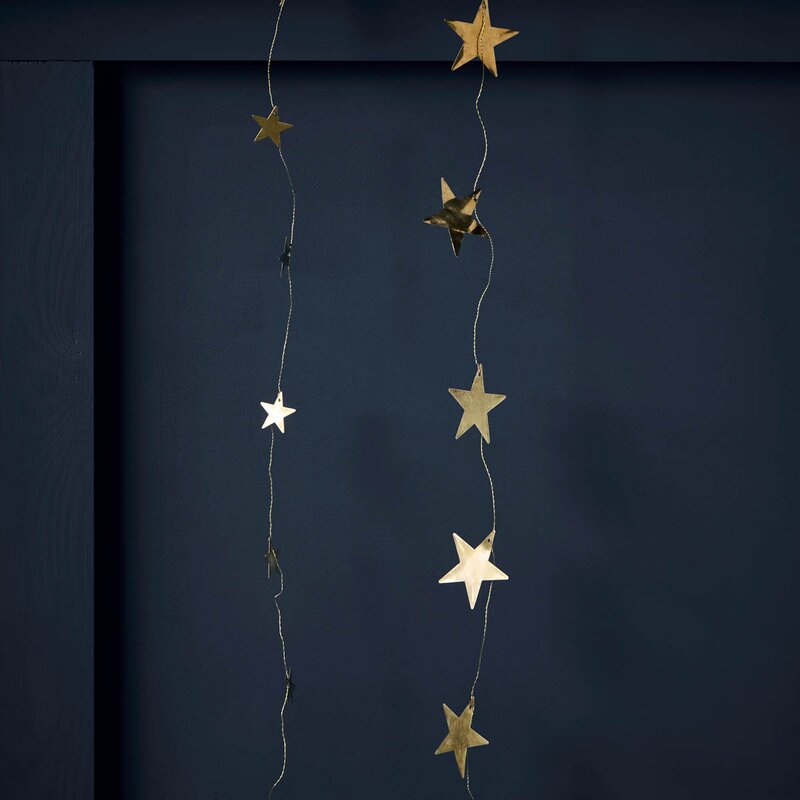 House Doctor Stars girlander 150 cm antikk messing