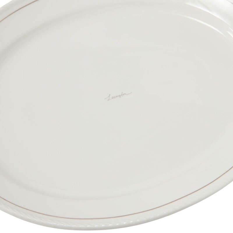 Lexington Icons ovalt fat 29x42 cm hvit/beige