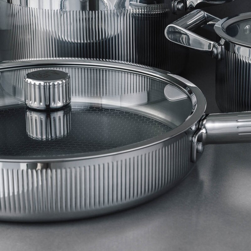 Vargen & Thor Glima traktørpanne 28 cm med lokk blankt stål