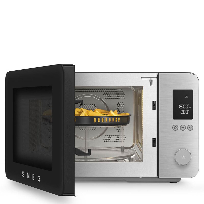 SMEG Collezione mikrobølgeovn varmluft MOC02 2100W matt svart