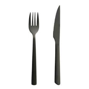 Aida RAW grill bestikksett 8 deler matt svart