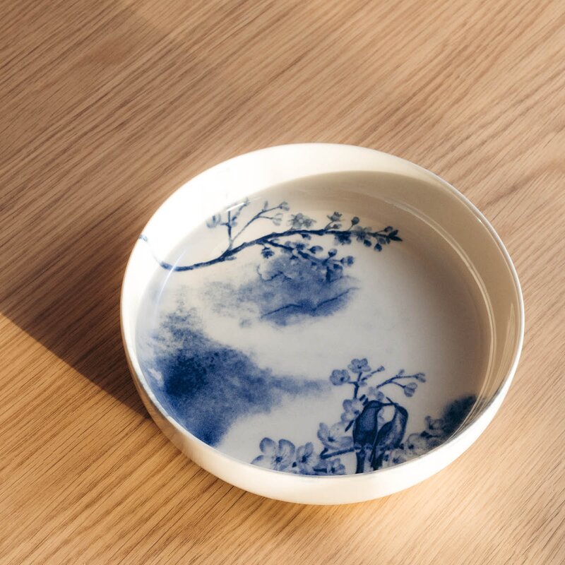 Stiernholm Yan skål 20 cm 60 cl beige/blå