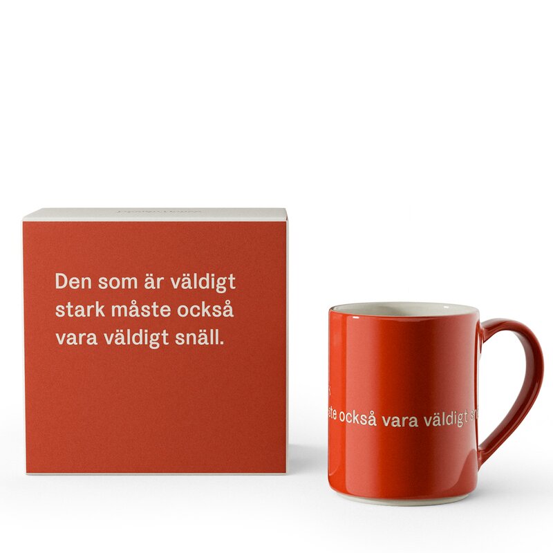 Design House Stockholm Lindgren krus 35 cl "Den som är väldigt stark" rød