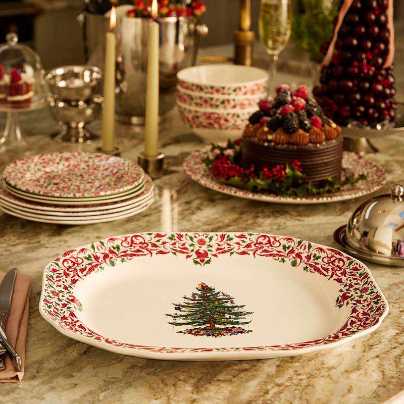 Spode Christmas Tree Yuletide rektangulært fat 36 cm