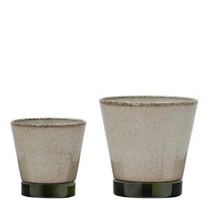 House Doctor Lima blomsterpotte 2 stk beige/grønn