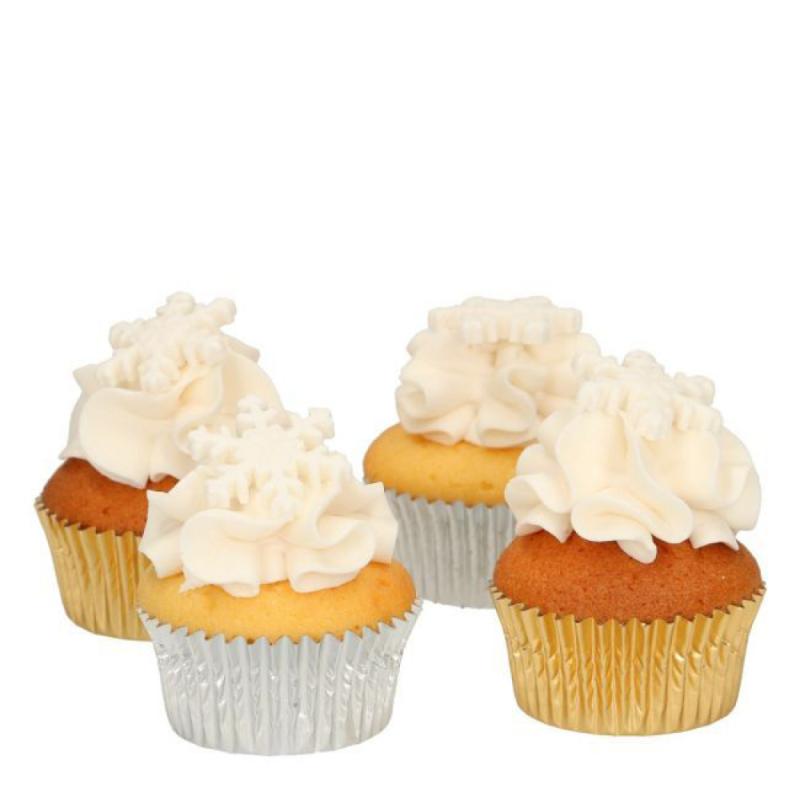 Funcakes Kakepynt spiselig snøstjerne 12 stk hvit