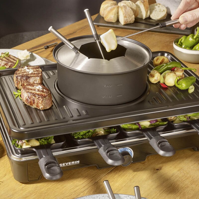 Severin Fondue-raclette kombinert 2-i-1 RG 2347 svart